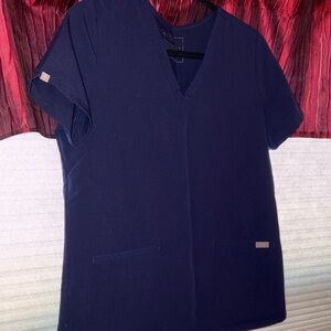Figs Navy Scrub Top